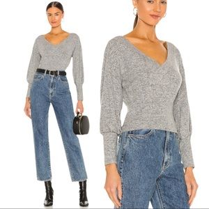 NWT Lovers + Friends Revolve Grey Long Sleeve Top
